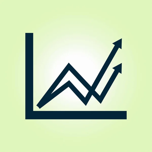 Üzleti Grafikon Infographic Diagram Ikonjára Növekvő Grafikon Simbol Lapos Kivitel — Stock Vector