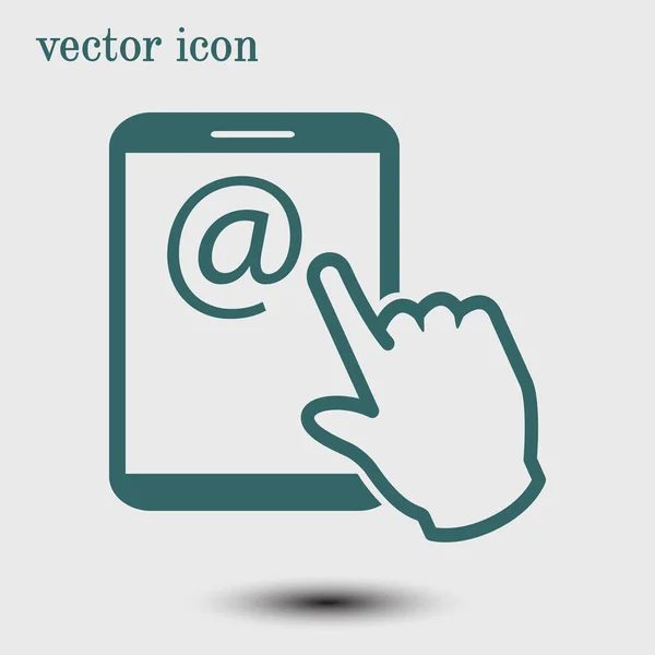 Écran Tactile Tablette Signe Icône Symbole Pointeur Courrier Sur Tablette — Image vectorielle