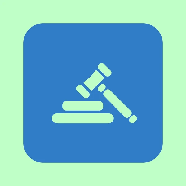 Auction Hammer Pictogram Law Judge Gavel Icon Flat Design Style — Stock Vector