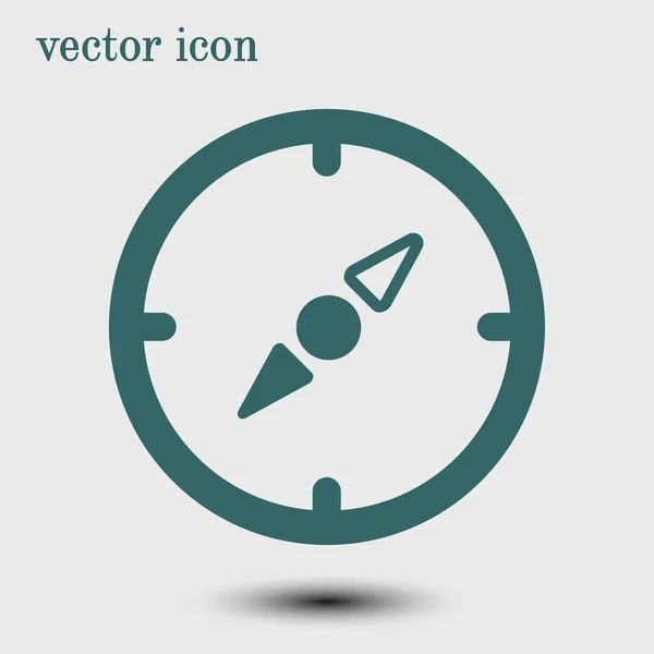 Icono Brújula Vectorial Orientación Localidad Estilo Diseño Plano — Vector de stock