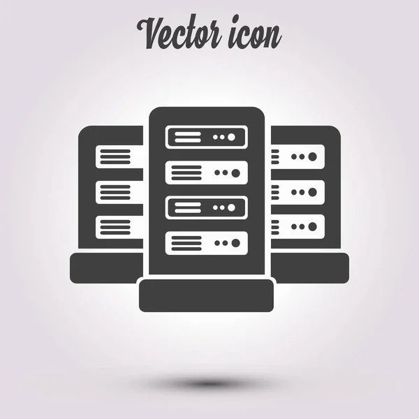 Servidores Red Icono Del Centro Datos Estilo Diseño Plano — Vector de stock
