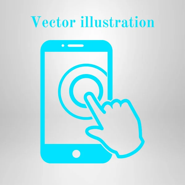 Touchscreen Smartphone Zeichen Symbol Zeiger Symbol Flachen Design Stil Vektor — Stockvektor