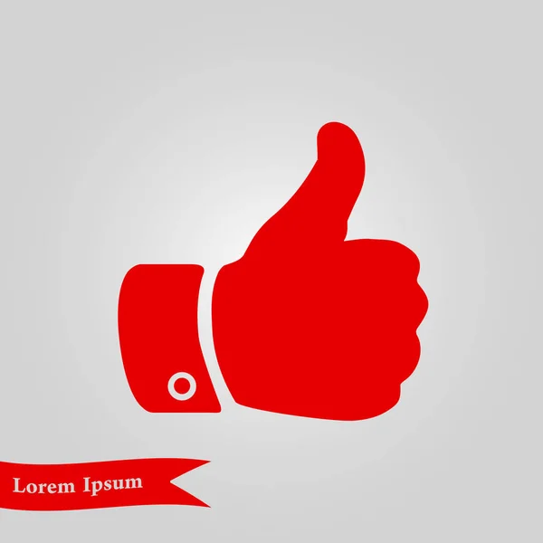 Icon Hand Finger Sign Thumb Symbol Flat Design Style — Stock Vector