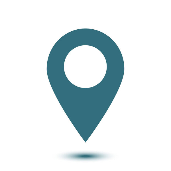 простая иконка навигационного штифта, векторная иллюстрация