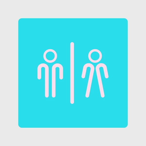 Işareti Simgesi Erkek Kadın Tuvalet Düz Tasarım — Stok Vektör