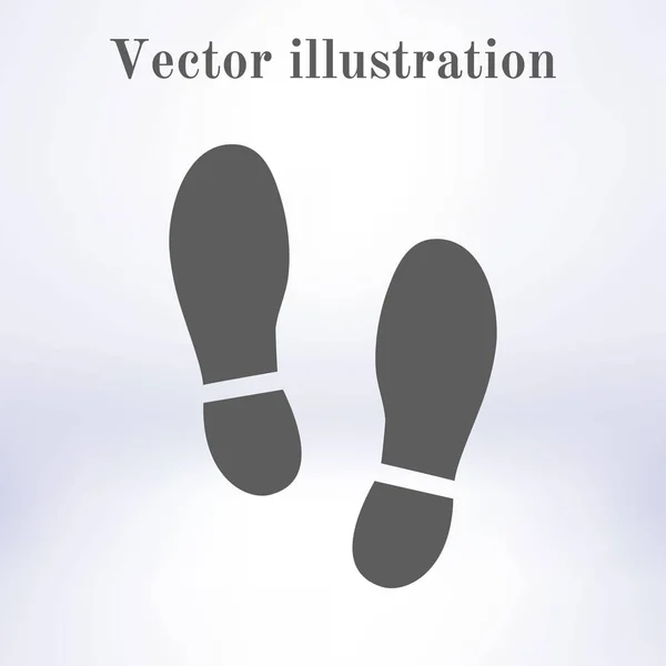 Schwarze Print Sohlen Schuhe Symbol Flacher Designstil — Stockvektor