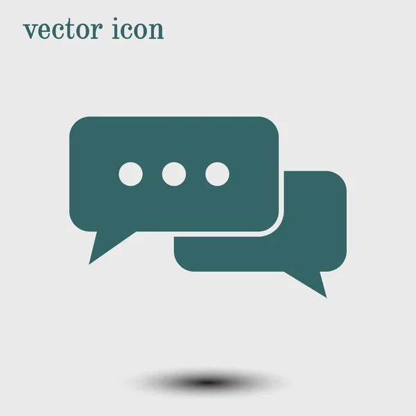 Icon Der Dialogvektorabbildung Flacher Designstil — Stockvektor