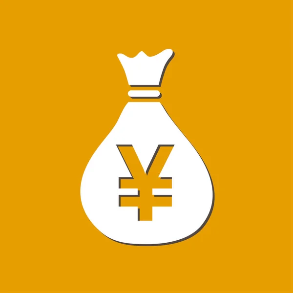 Yen Jpy Toespraak Bubble Valutasymbool Platte Ontwerpstijl — Stockvector