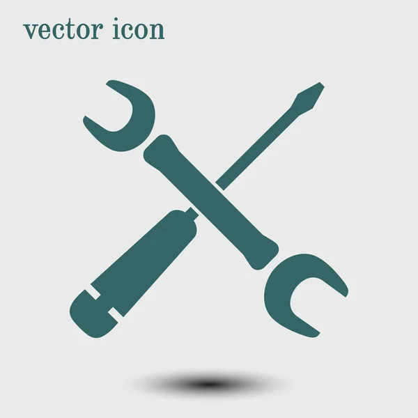 Icono Reparación Símbolo Servicio Herramientas Singn Estilo Diseño Plano — Vector de stock