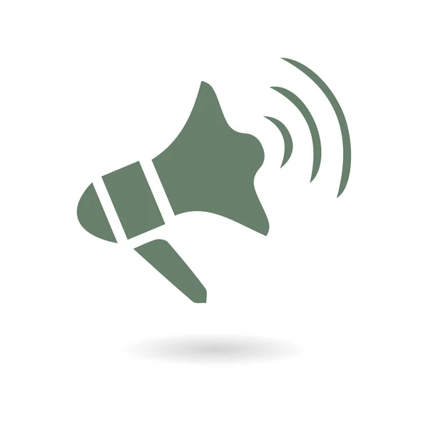 Megaphone Bientôt Icône Symbole Haut Parleur Nouvelles Annonces Urgentes — Image vectorielle