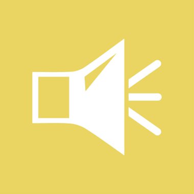 Hoparlör simgesi. Hoparlör ses işareti simgesi. Sembol ses. Düz tasarım stili. 