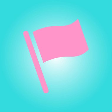 Bayrak simgesi. Yer belirleyici sembol. Düz tasarım biçimi.