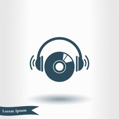 CD veya Dvd simgesini. Kompakt disk erkek. Düz tasarım stili.