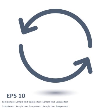 Dairesel ok işareti simge vektör. Düz tasarım stili.