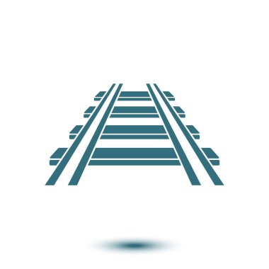 Demiryolu simgesi. İşareti tren. Parça yolu sembolü.  