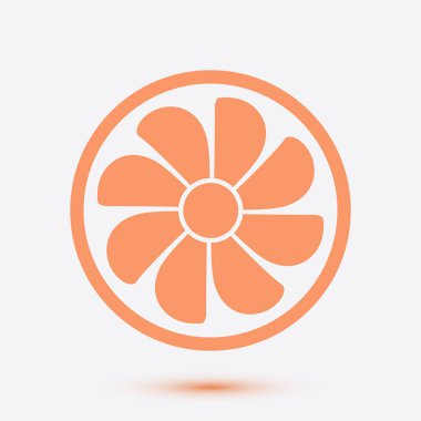 Egzoz fan simge. Vantilatör sembolü. Düz tasarım stili.