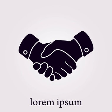 El sıkışma işareti simgesi. Başarılı iş sembolü. Düz tasarım stili.