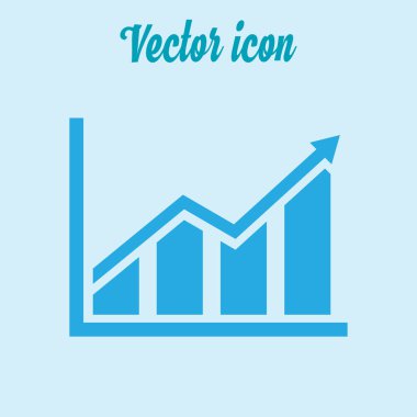 Infographic. Grafik simgesini. Büyüyen grafik erkek. Düz tasarım stili.