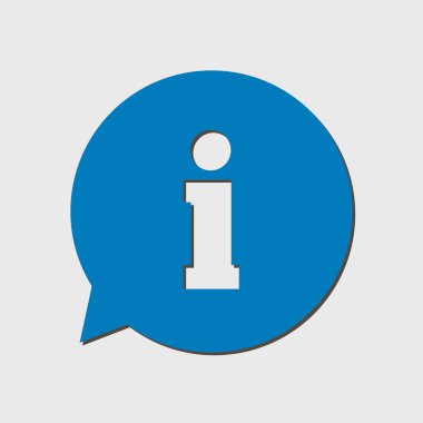 Bilgi: konuşma balonu sembolü. Düz tasarım stili