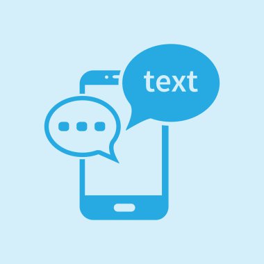 Mobil sohbet simgesi. Cep telefonu Web sohbet ve iletişim temsil eden.