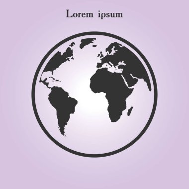 Küre simgesi. Dünya gezegeninde seyahat. Dünya çapında seyahat.