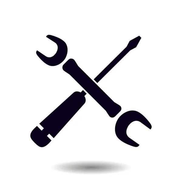 Ремонтная Икона Символ Службы Инструменты Поют Плоский Дизайн — стоковый вектор