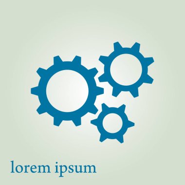 Soyut dişliler vektör simgesi. Düz stil. 