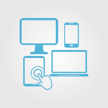 Akıllı telefon bilgisayar tablet netbook sembolü. Düz tasarım.