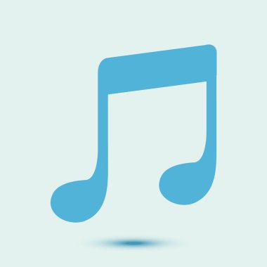 Müzik notası simgesi. Müzik sembolü. Vektör Düz tasarım stili.