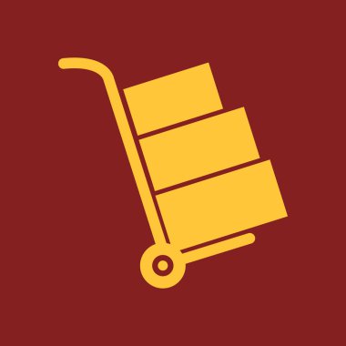 Kutuları simge kamyonla. El kamyon işareti simgesi.