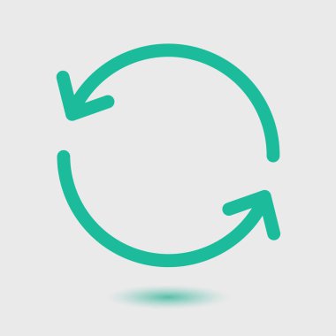 Ciircular ok işareti simge vektör. Düz tasarım stili.