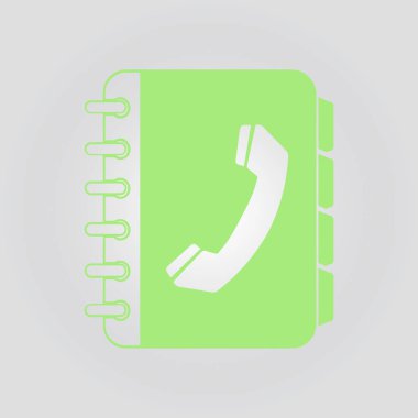Telefon Rehberi düz simgesi. Düz tasarım stili.