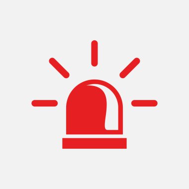 Polis tek simgesi. Alarm rengi vektör çizimi