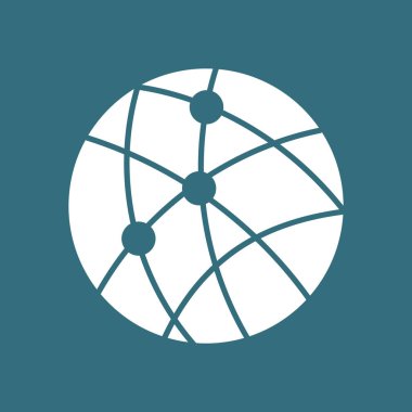 Sosyal ağ tek simgesi. Küresel teknoloji. Sosyal bağlantılar ağı.