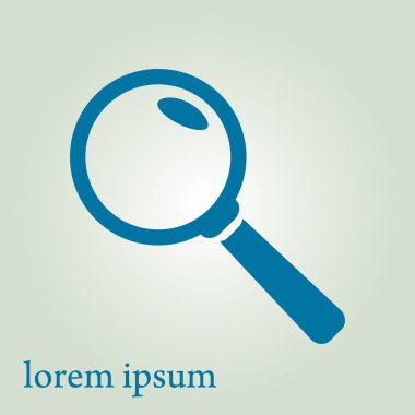 Loupe soyut simgesi. Arama düğmesi. Büyüteç. Düz tasarım stili. 