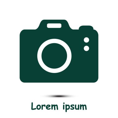 Fotoğraf makinesi simgesi. DSLR kamera simgesi. Dijital kamera. Düz tasarım biçimi. 