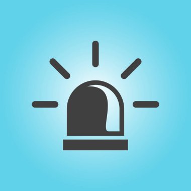 Polis tek simgesi. Alarm rengi vektör çizimi