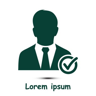 Kullanıcı işareti simgesi. Düz tasarım stili.