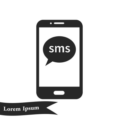 Sms sohbet simgesi. Soyut renk vektör illüstrasyonu