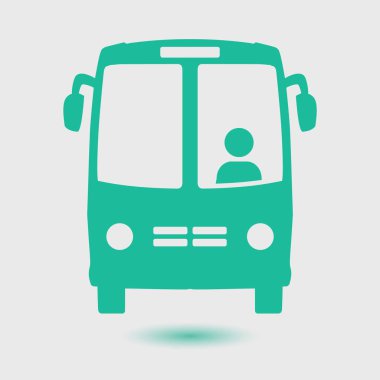 Otobüs işareti simgesi. Toplu taşıma sembolü. Soyut renk illüstrasyonu