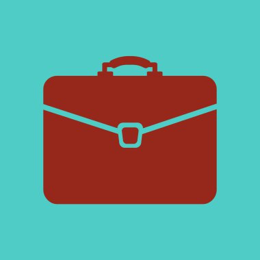 Soyut evrak çantası simgesi, vektör illüstrasyon. Düz tasarım stili. 