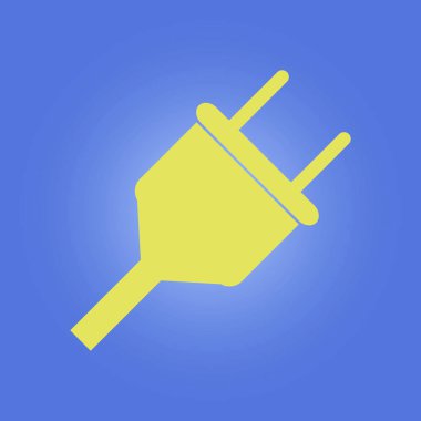 Vektör elektrik fişi web düz simgesi. Renk illüstrasyonu