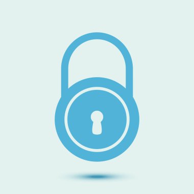 Simgeyi kilitleyin. Düz tasarım tarzı. Vektör renk illüstrasyon