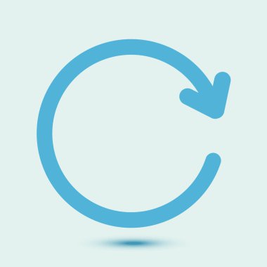 Ciircular ok işareti simge vektör. Düz tasarım stili.