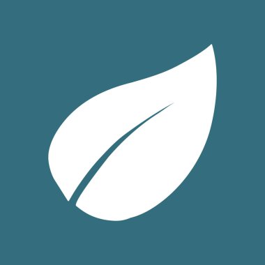 Yaprak simgesi. Taze doğal ürün. Renk vektör illüstrasyonu