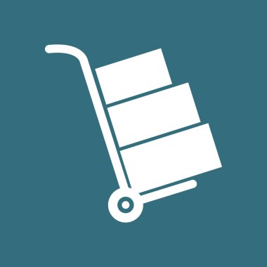 Kutuları simge kamyonla. El kamyon işareti simgesi.