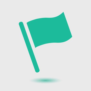 Bayrak simgesi. Yer belirleyici sembol. Düz tasarım biçimi.