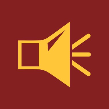 Hoparlör ses işareti simgesi. Ses sembolü. Düz tasarım stili. 