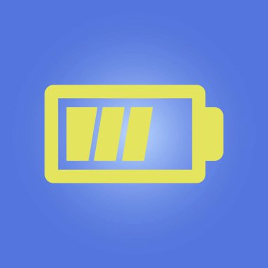 Pil şarj simgesi vektörü. Düz tasarım tarzı. Vektör renk illüstrasyon