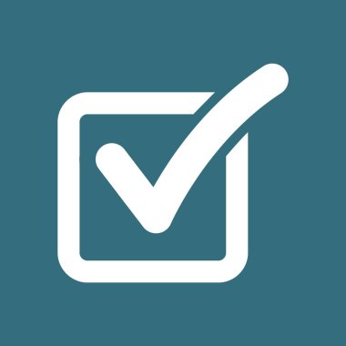 Onay kutusu düğmesi simgesi. Onay işareti soyut renk vektör illüstrasyon